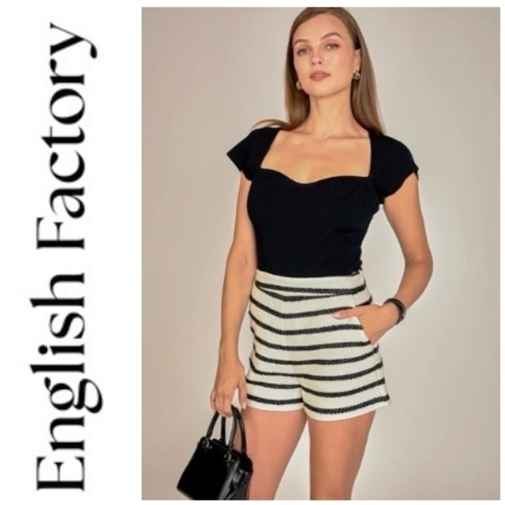ENGLISH FACTORY | Striped Tweed Shorts